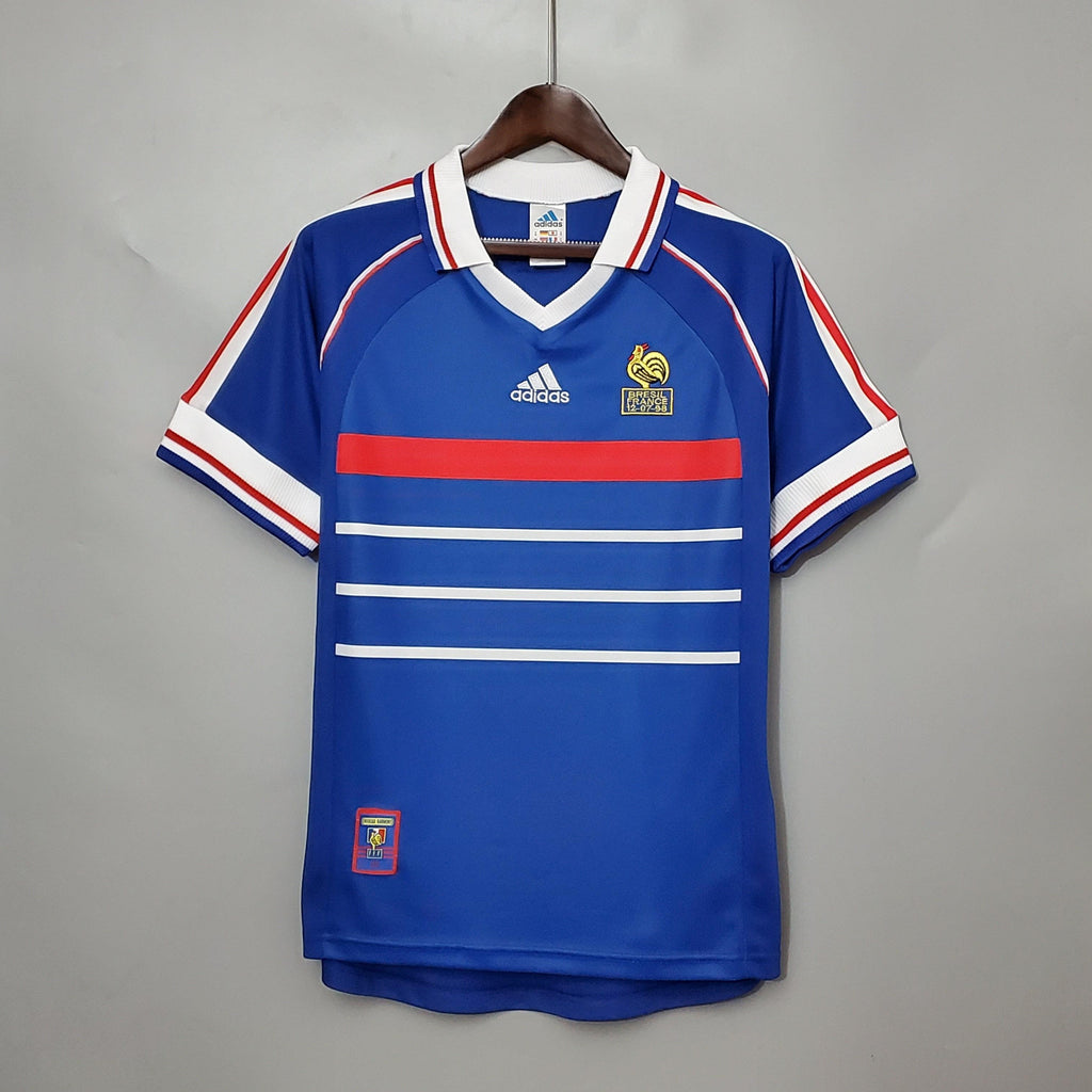 FRANCE HOME 1998/98 - ADIDAS RETRO MEN`S - BLUE/WHITE