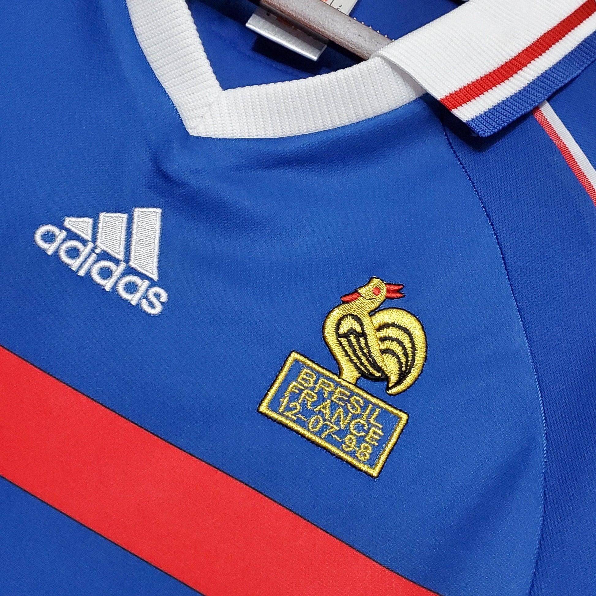 FRANCE HOME 1998/98 - ADIDAS RETRO MEN`S - BLUE/WHITE