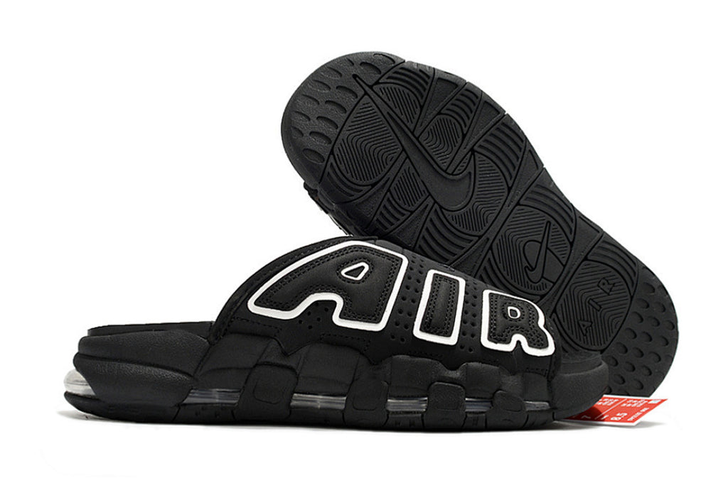 Nike Air More Uptempo Slides Black White FJ7808-002