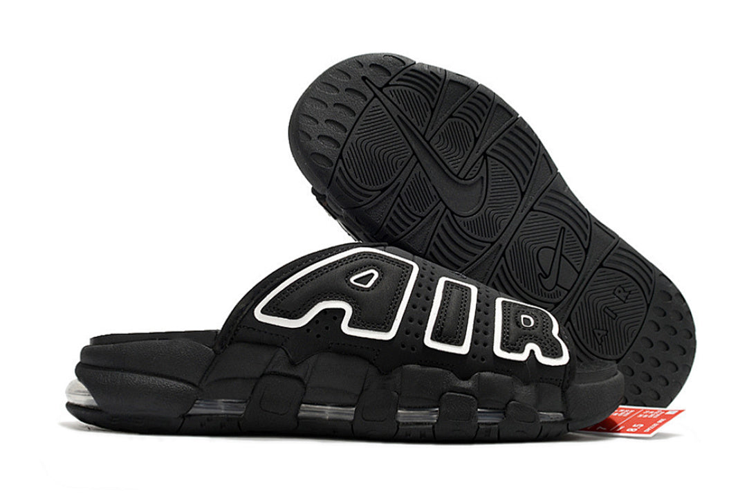 Nike Air More Uptempo Slides Black White FJ7808-002