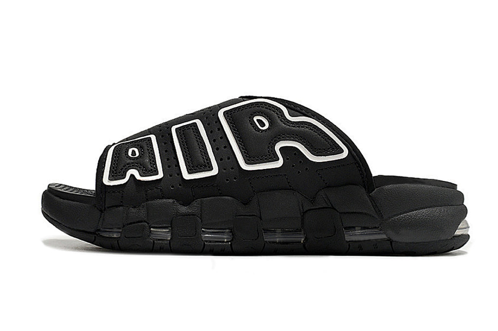 Nike Air More Uptempo Slides Black White FJ7808-002