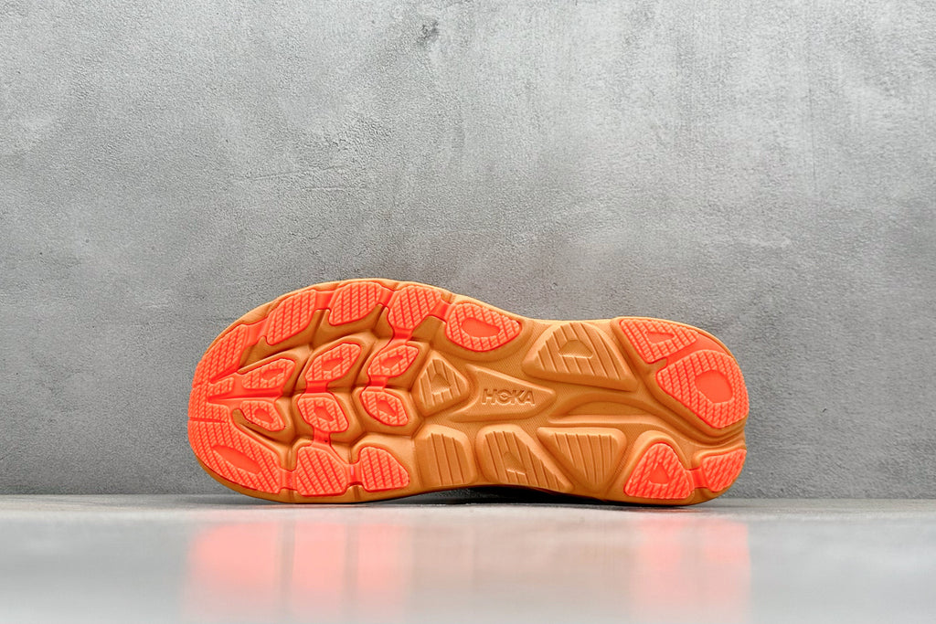 HOKA Clifton 10 Wine Red/Orange Cushioned Athletic Running Trainers Shoe