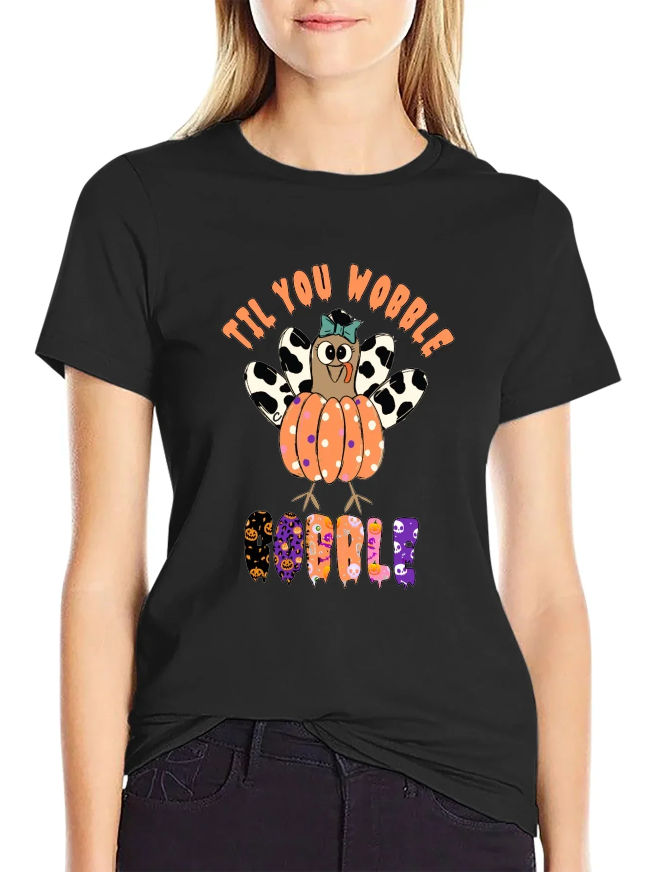 Til You Wobble Turkey Pumpkin Halloween T-Shirt