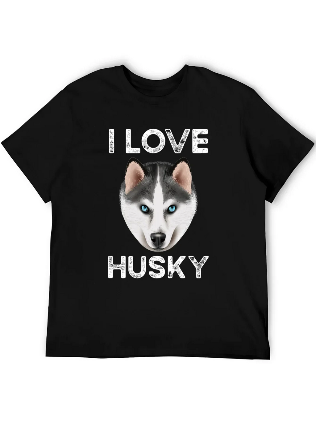 I Love Husky Graphic T-Shirt - Black