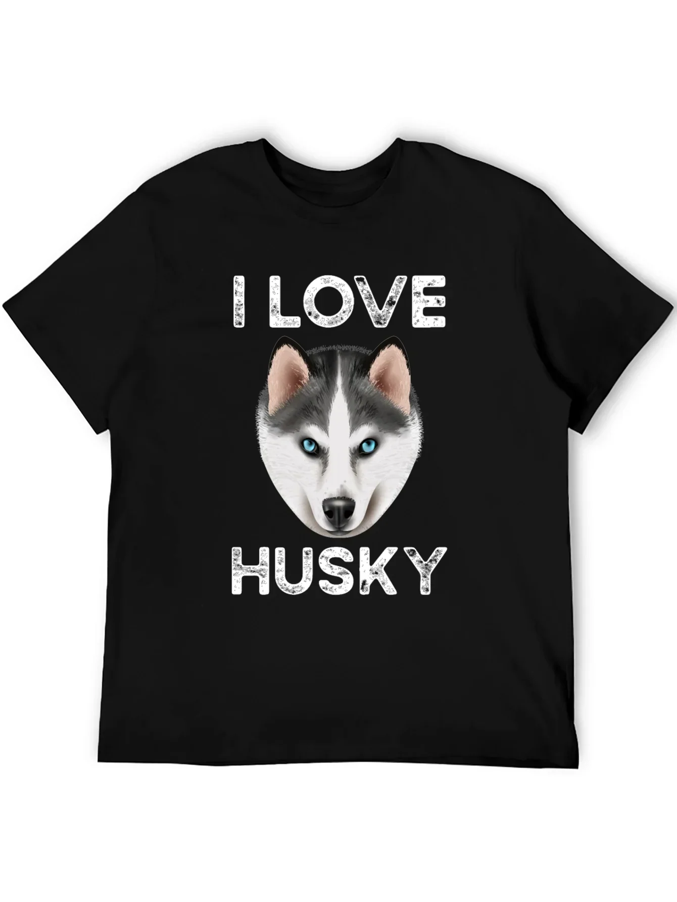 I Love Husky Graphic T-Shirt - Black
