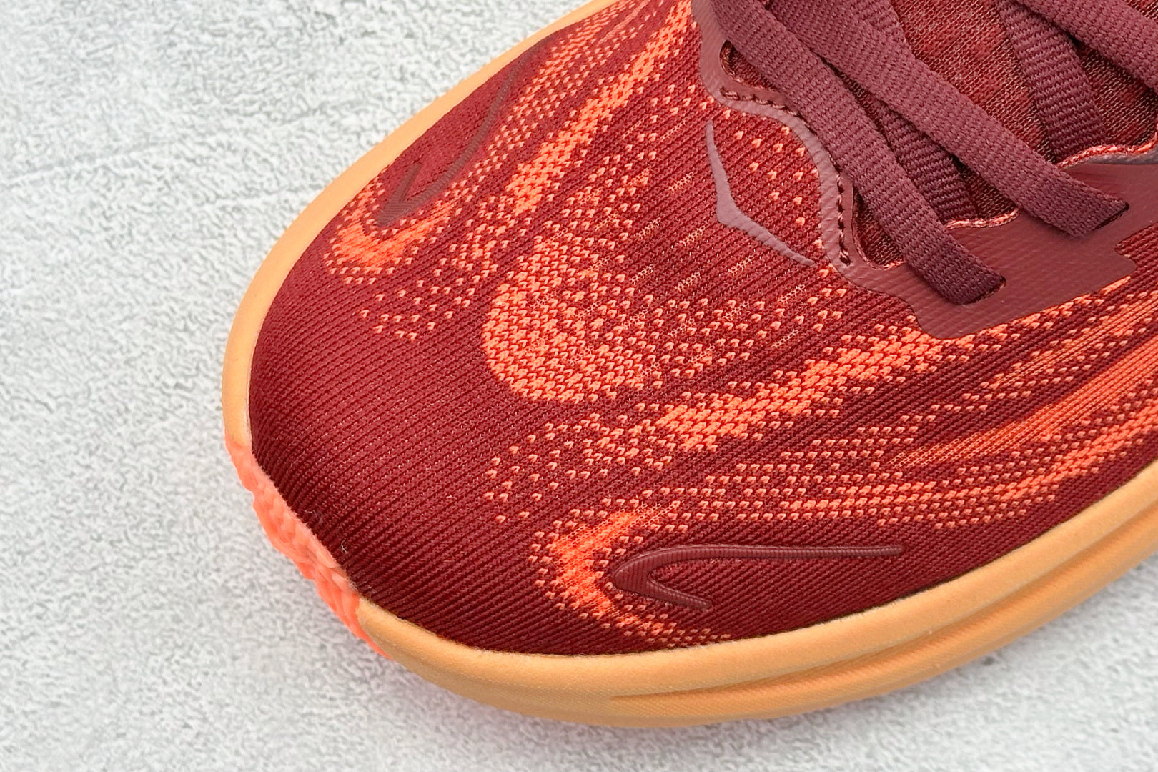HOKA Clifton 10 Wine Red/Orange Cushioned Athletic Running Trainers Shoe