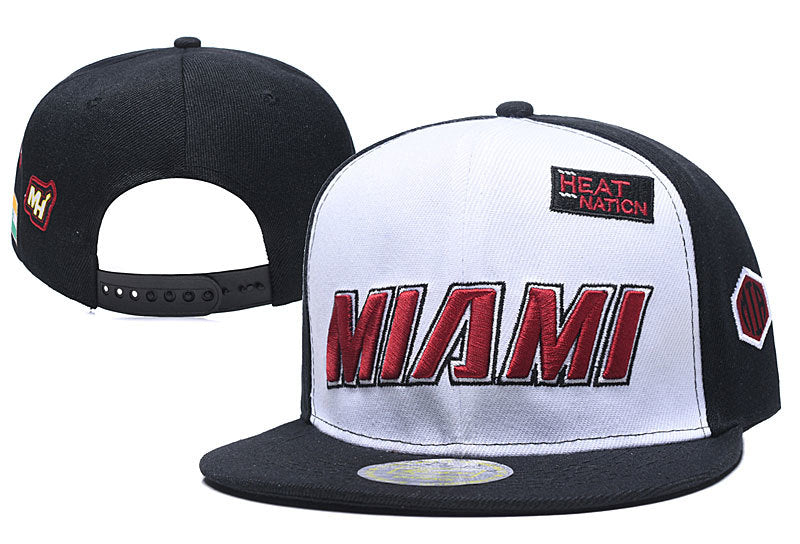 New Era 9FIFTY Miami Heat MIAMI Heat Nation Patch Snapback Hat - White Black