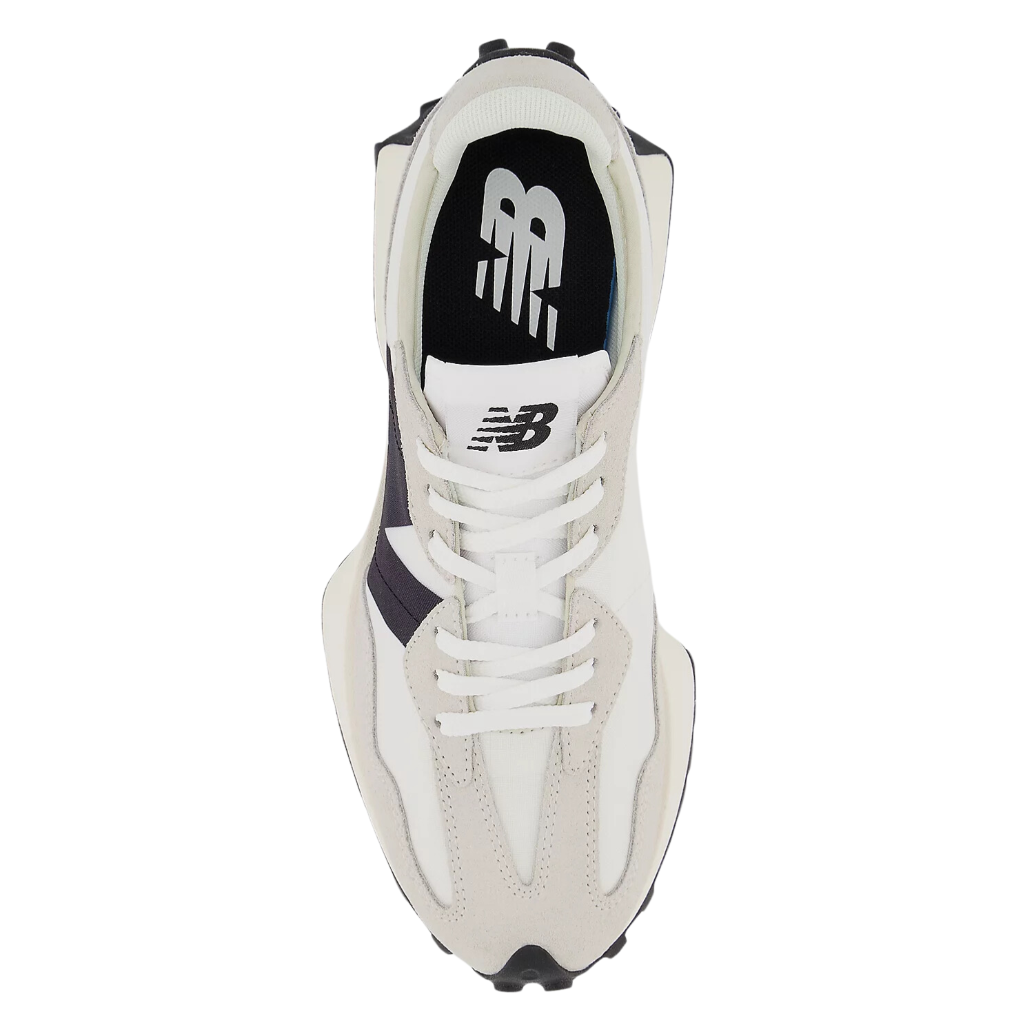 New Balance Women's 327 in Sea Salt with White and Black Shoe