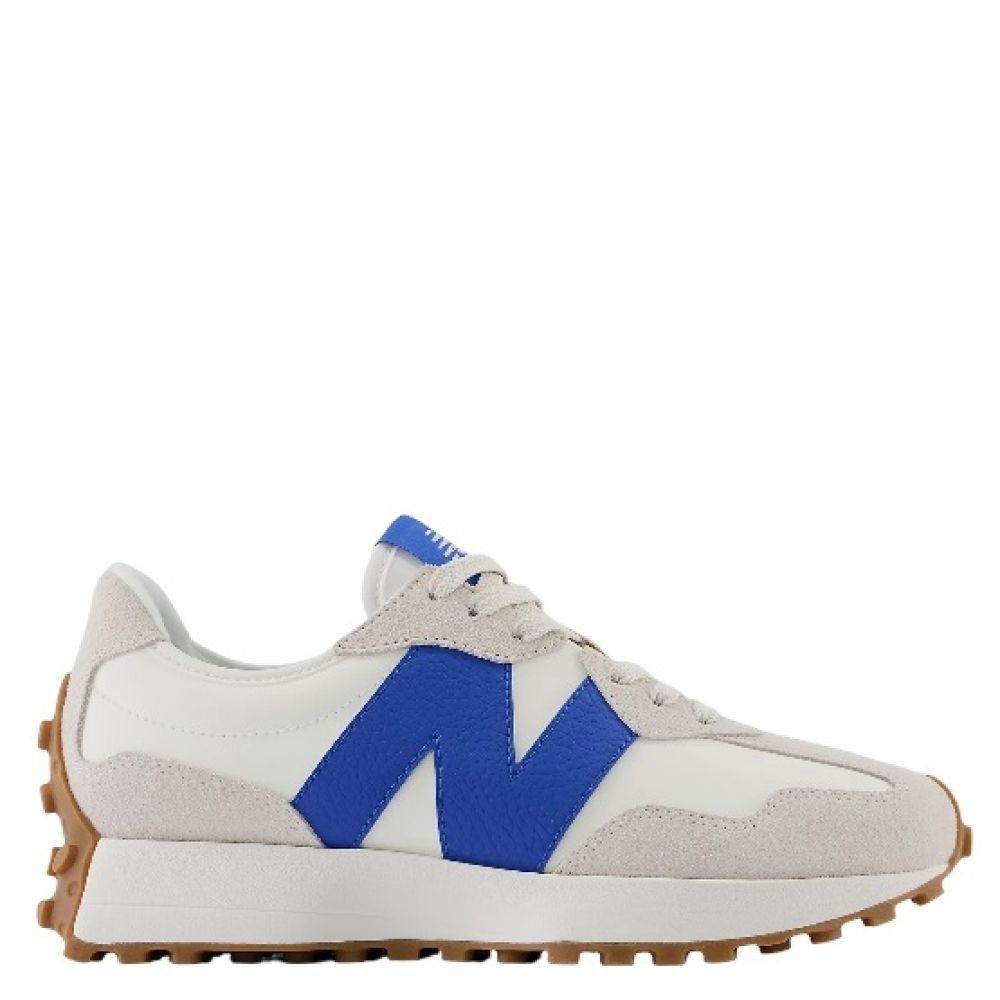 New Balance Women's 327 in Moonbeam with Blue Oasis Shoe