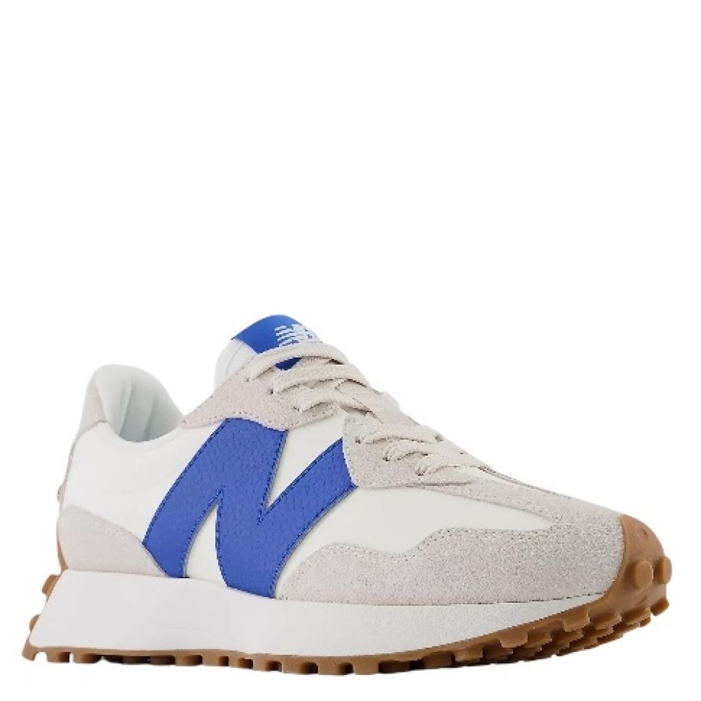 New Balance Women's 327 in Moonbeam with Blue Oasis Shoe