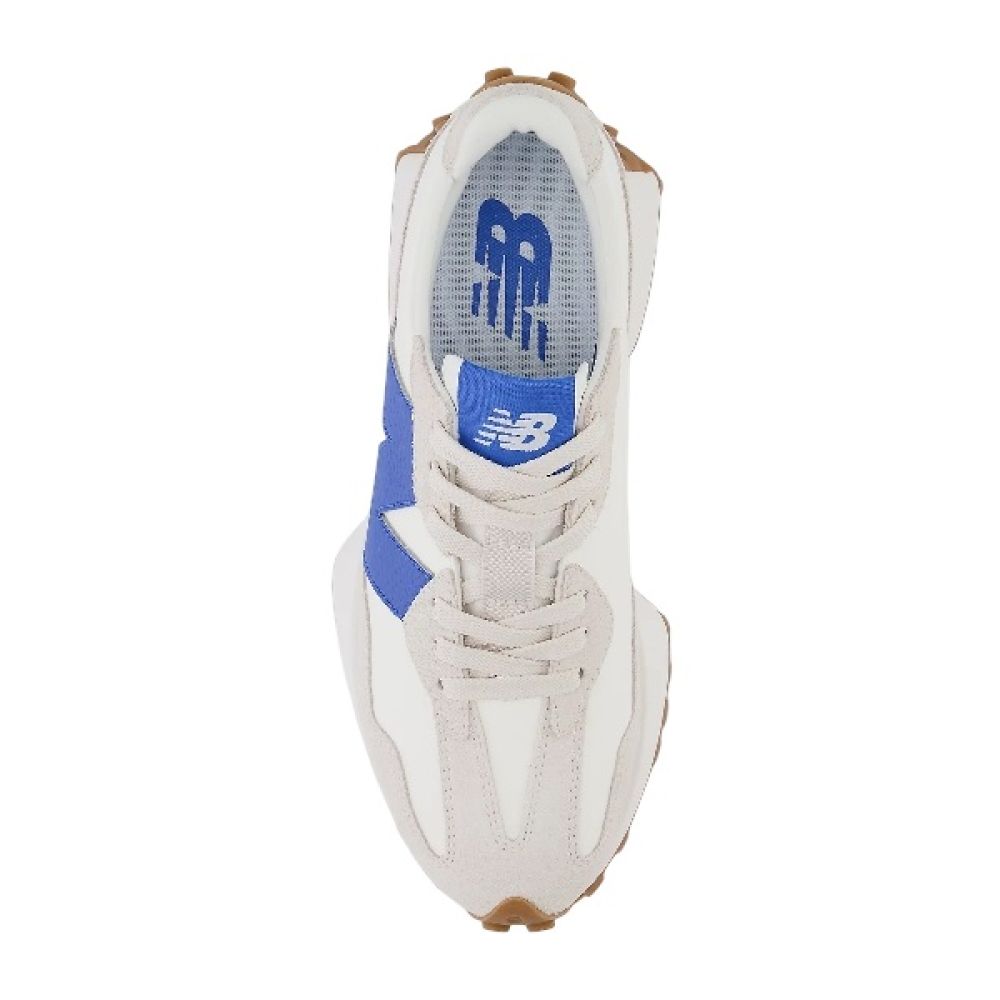 New Balance Women's 327 in Moonbeam with Blue Oasis Shoe