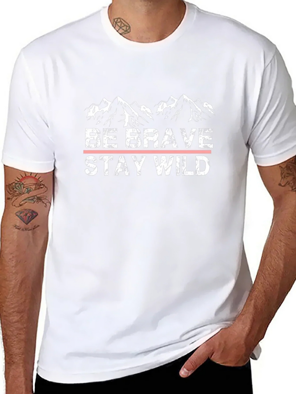Be Brave Stay Wild Black Graphic T-Shirt