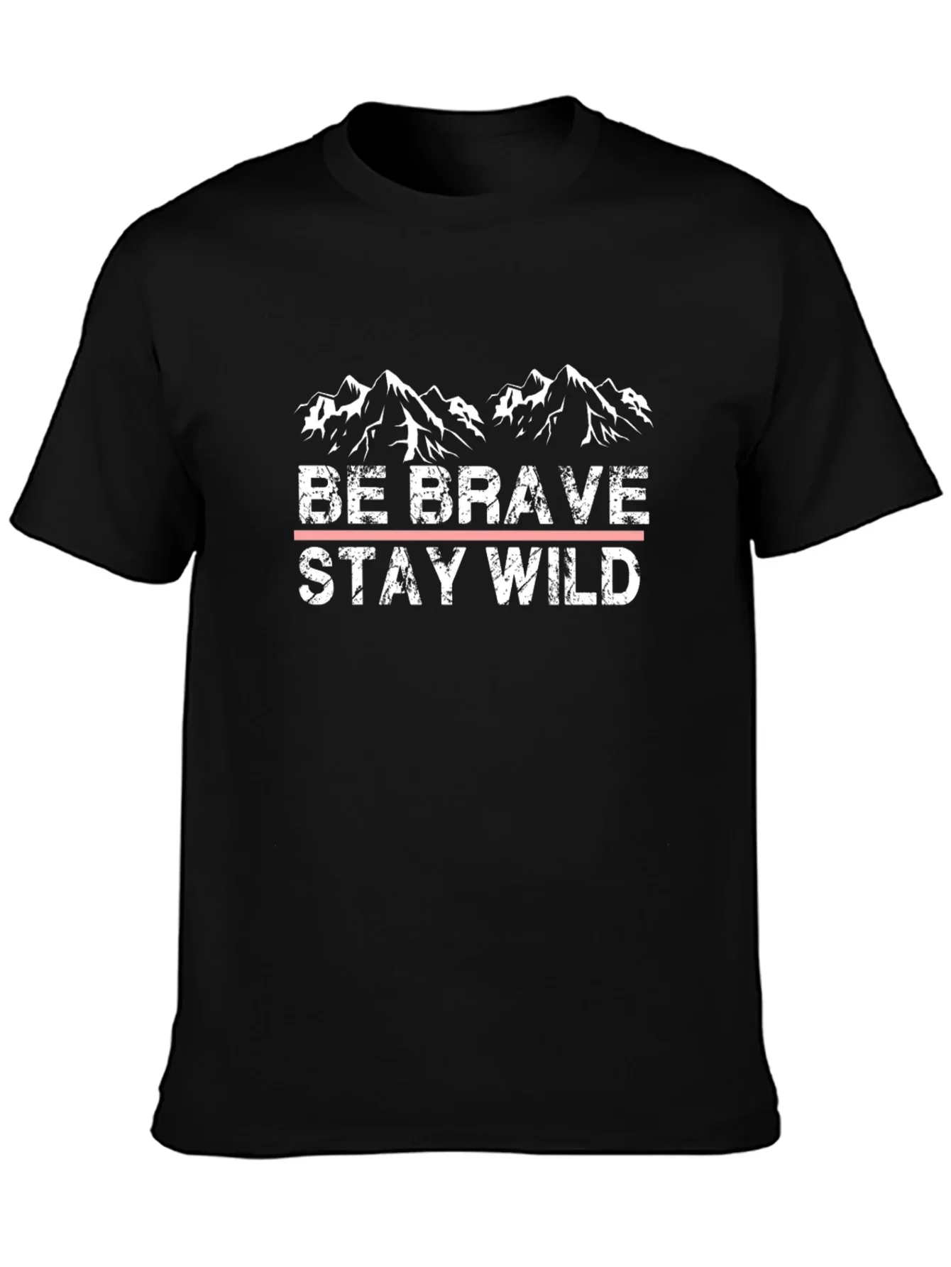 Be Brave Stay Wild Black Graphic T-Shirt
