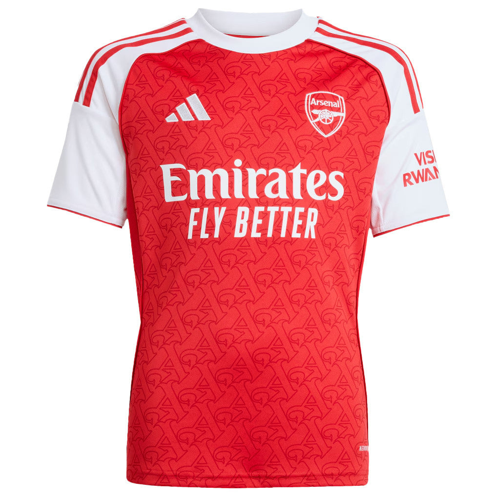 Gabriel Martinelli 11 Signature Arsenal 25/26 Home YOUTH Soccer Jersey - White/Red