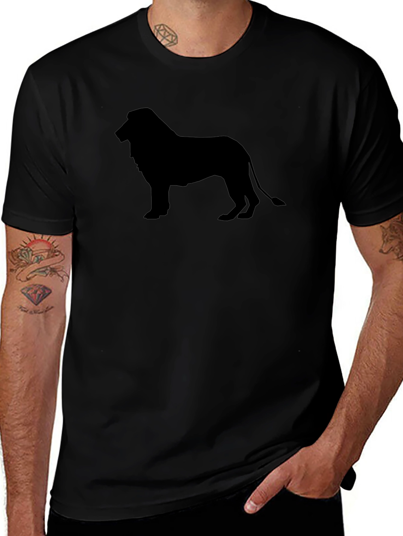 Black Lion Silhouette Graphic T-Shirt