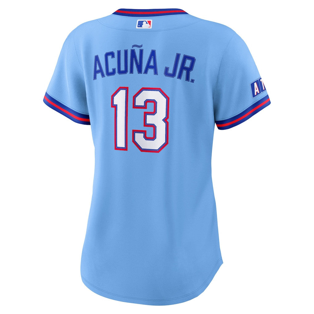 Ronald Acuña Jr. 13 Atlanta Braves Women's 2026 City Connect Jersey - Powder Blue