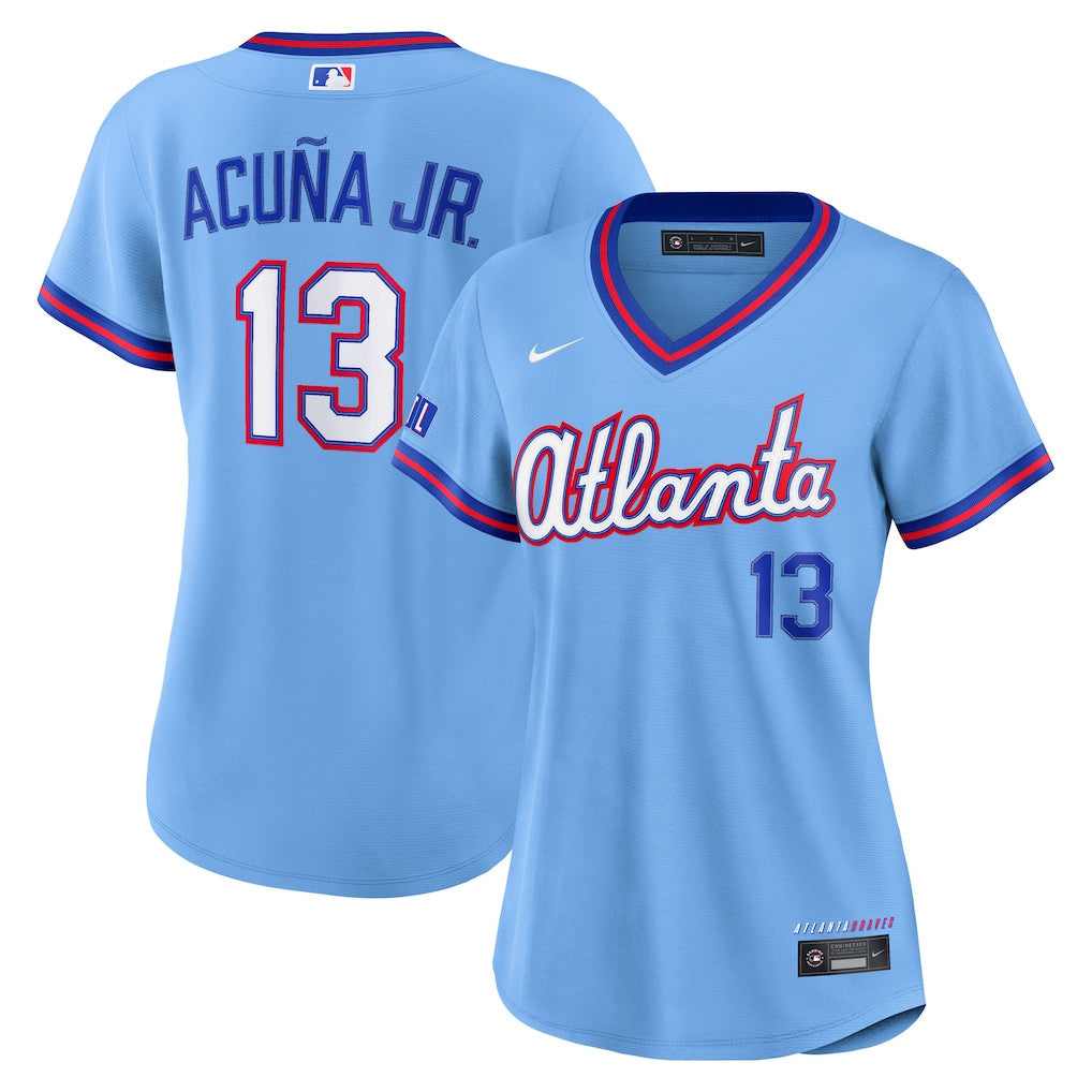 Ronald Acuña Jr. 13 Atlanta Braves Women's 2026 City Connect Jersey - Powder Blue