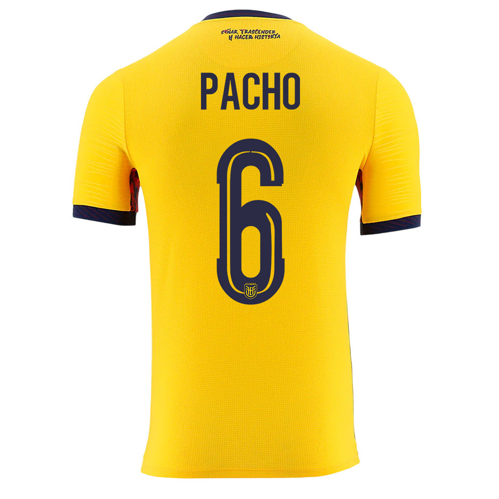 Willian Pacho 6 Ecuador National Team 2026 Home Soccer Jersey - Yellow, Men