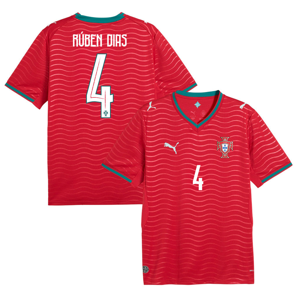 Rúben Dias 4 Portugal National Team 2026 Home Soccer Jersey - Red, Men