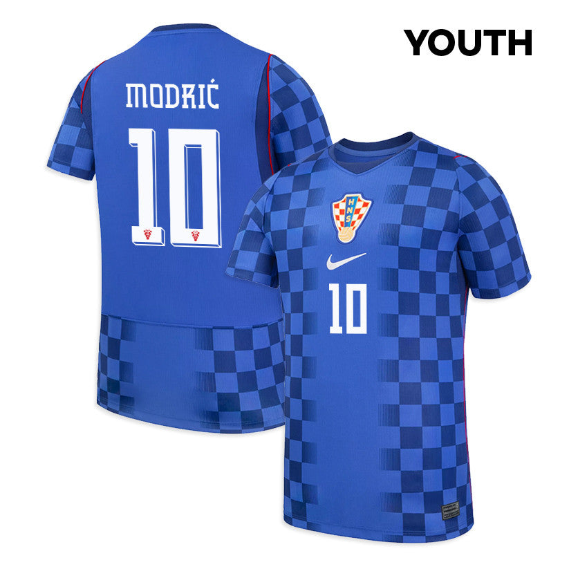 Luka Modrić 10 Youth Croatia National Team 2026 Away Soccer Jersey - Blue