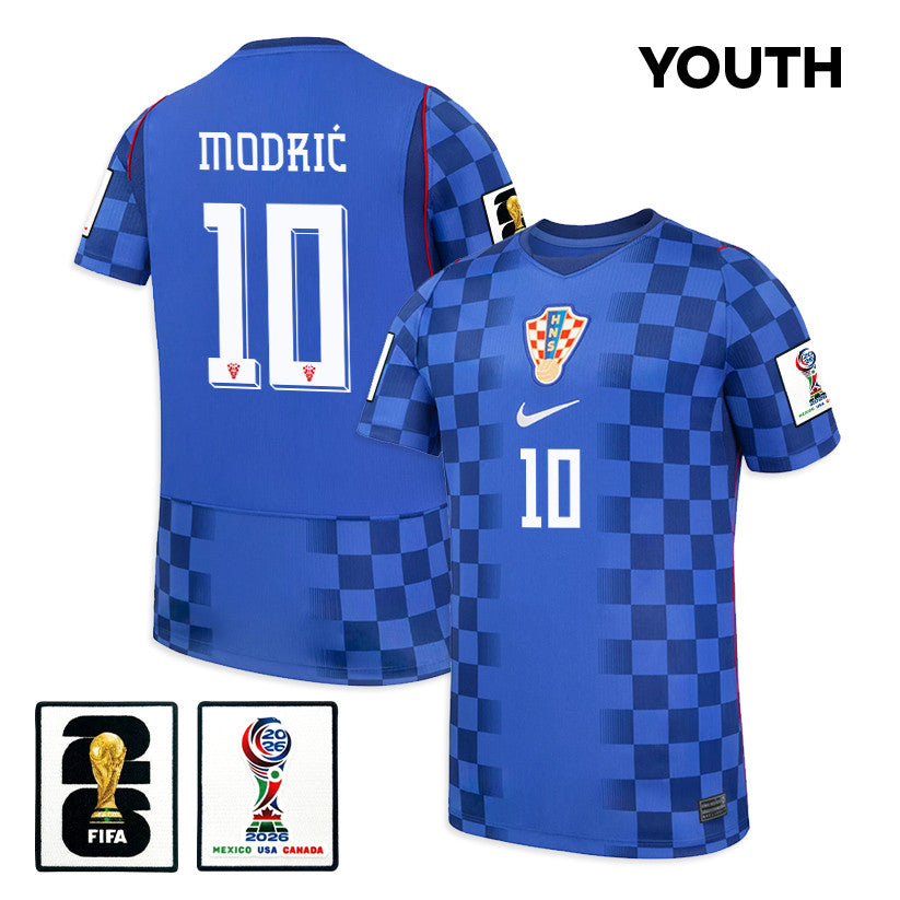 Luka Modrić 10 Youth Croatia National Team 2026 Away Soccer Jersey - Blue