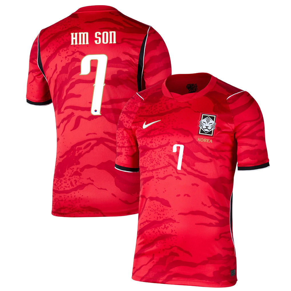 Son Heung-min 7 South Korea National Team 2026 Home Soccer Jersey - Red, Men