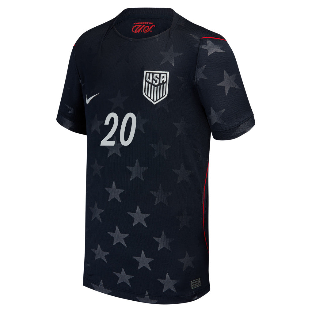 Folarin Balogun 20 USMNT Youth 2026 Away Stadium Soccer Jersey - Blue