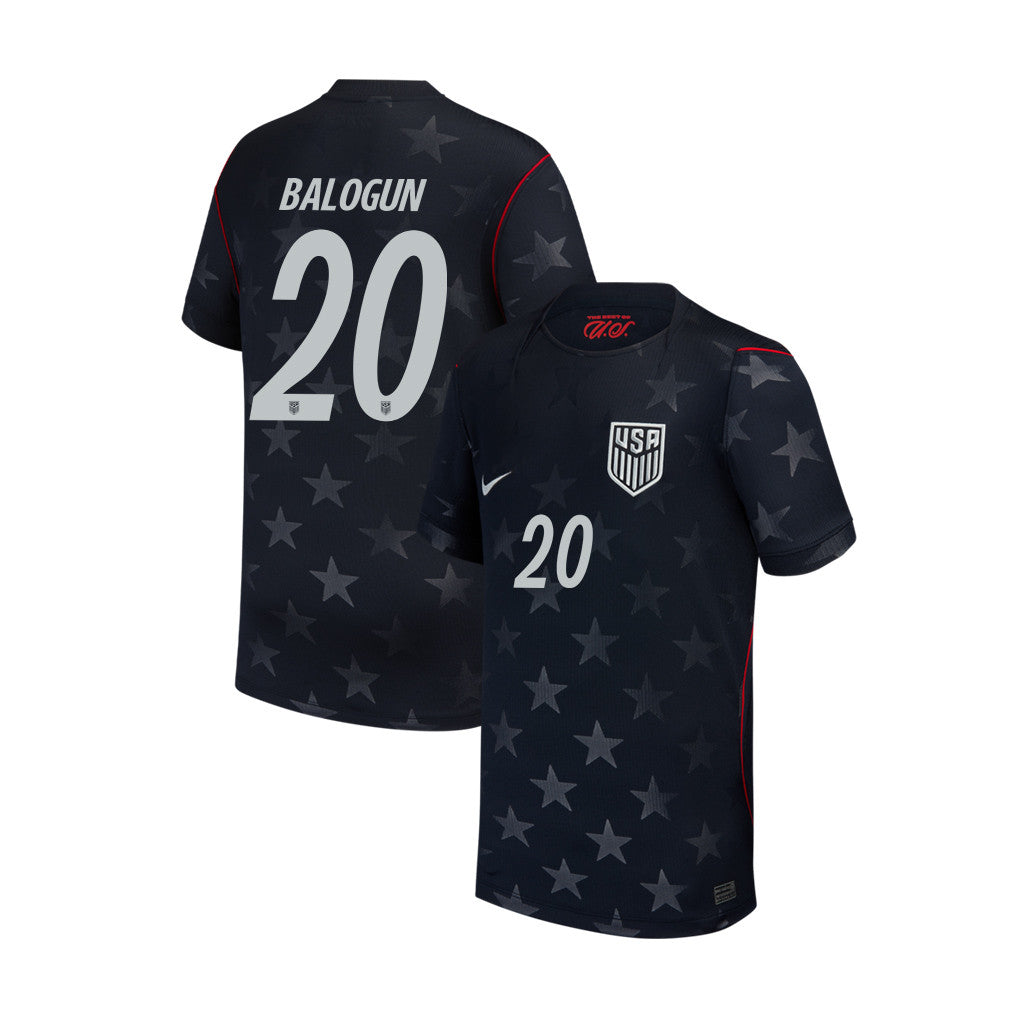 Folarin Balogun 20 USMNT Youth 2026 Away Stadium Soccer Jersey - Blue