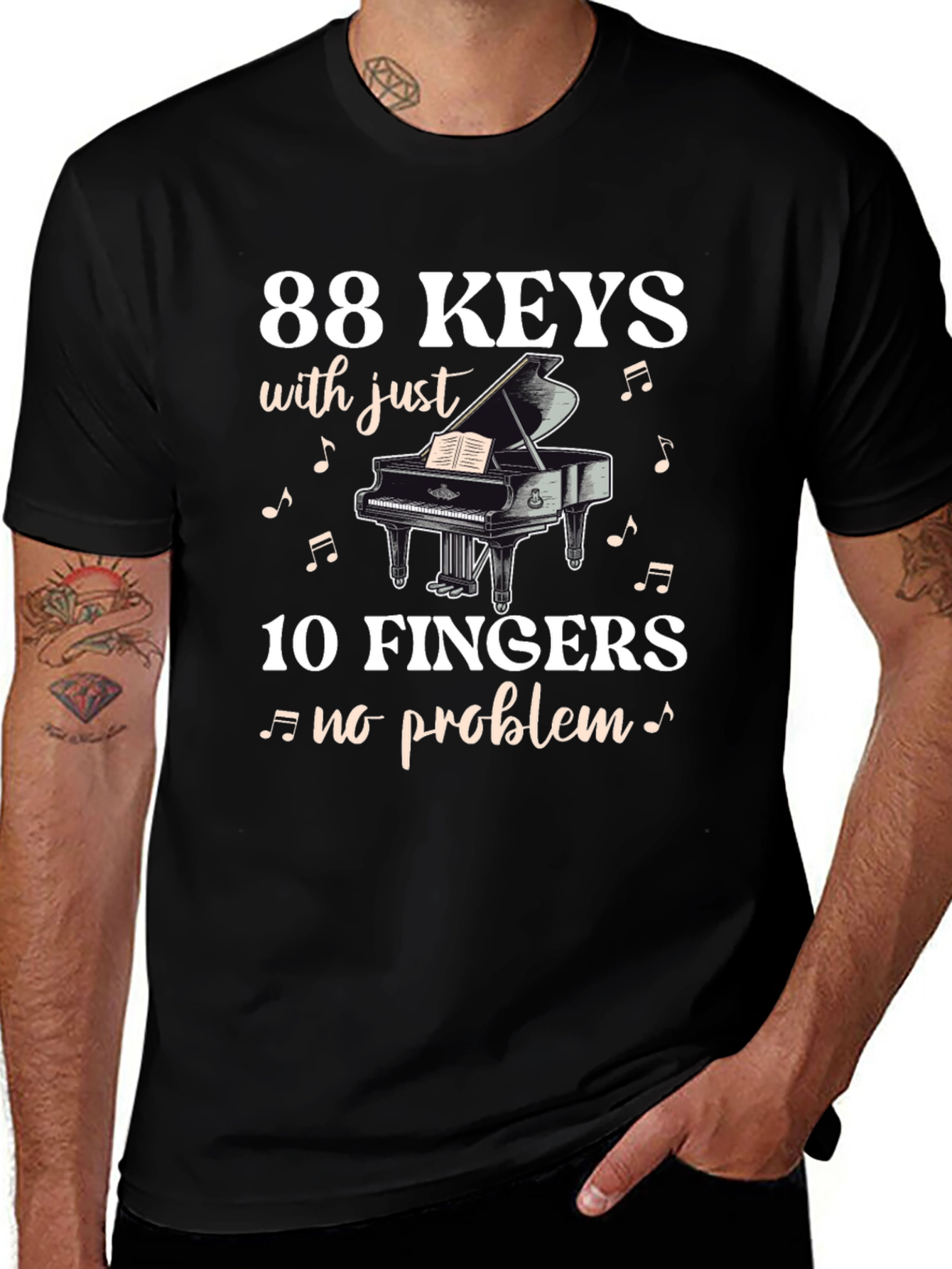 88 Keys 10 Fingers T-Shirt - Musician Tee