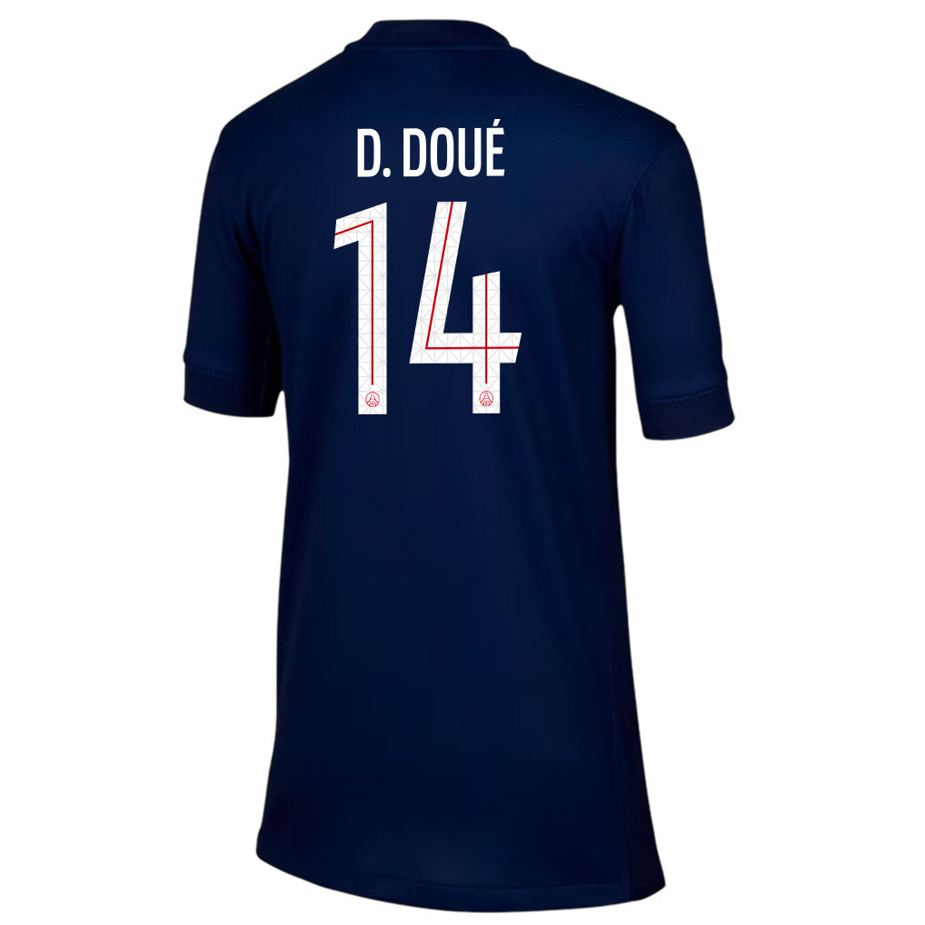 Désiré Doué 14 Paris Saint-Germain 25/26 Home YOUTH Soccer Jersey - Navy