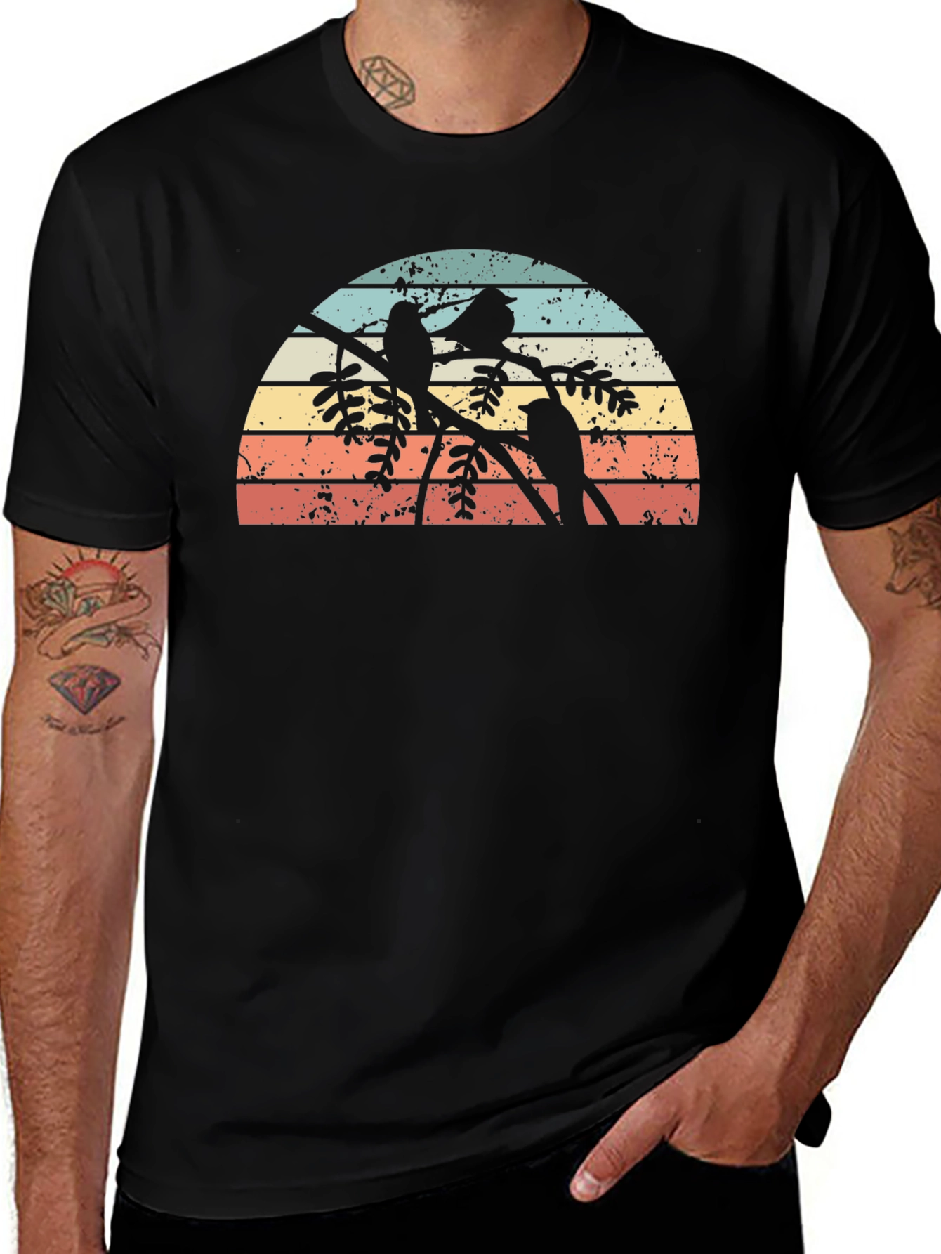 Vintage Bird Silhouette T-Shirt