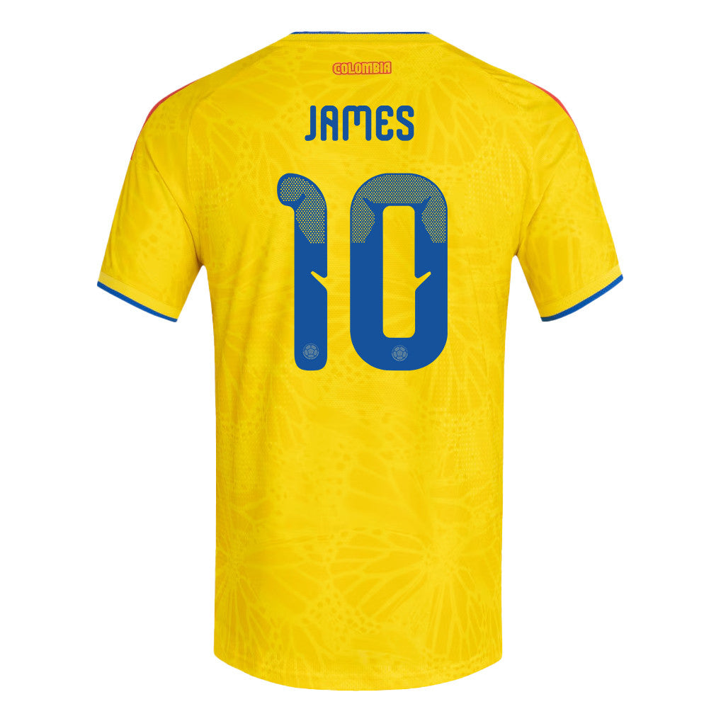 James Rodriguez 10 Colombia National Team 2026 Home Jersey - Yellow, Men