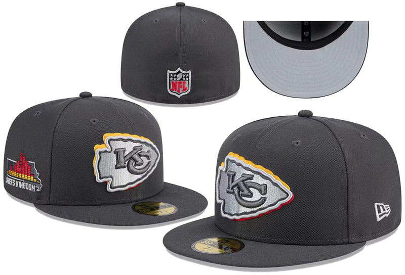 New Era 59FIFTY Kansas City Chiefs Chiefs Kingdom Side Patch Fitted Hat - Dark Gray