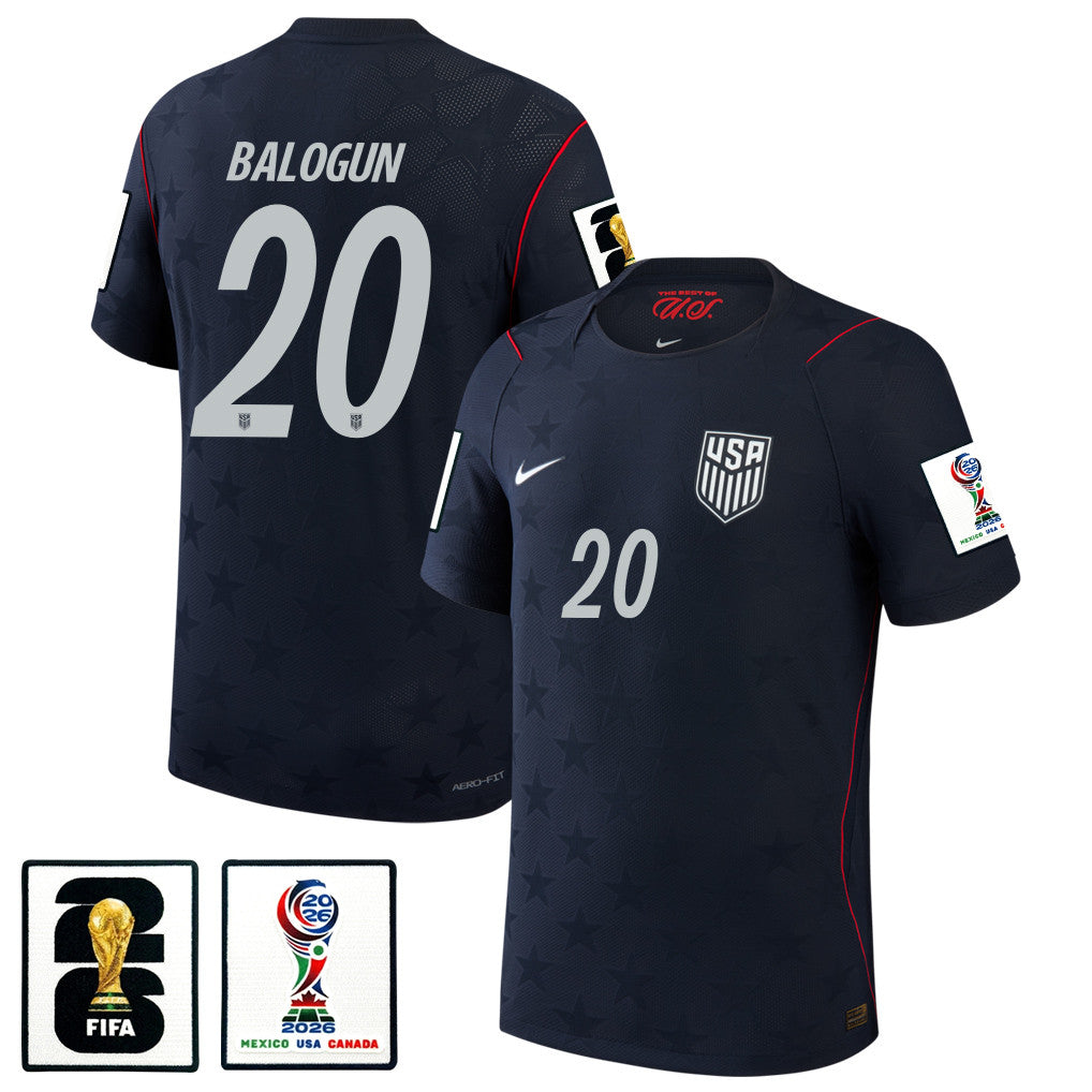 Folarin Balogun 20 USMNT 2026 Away Match Soccer Jersey - Blue Men