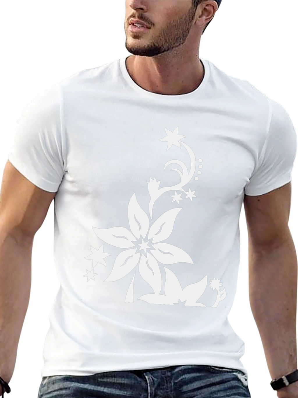Floral Print Black T-Shirt - Stylish Casual Wear