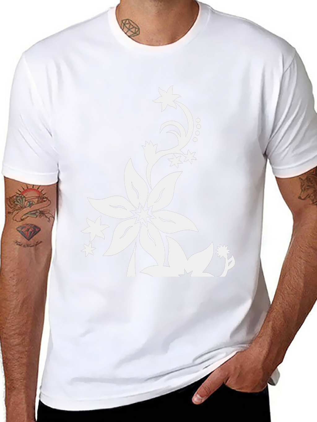 Floral Print Black T-Shirt - Stylish Casual Wear