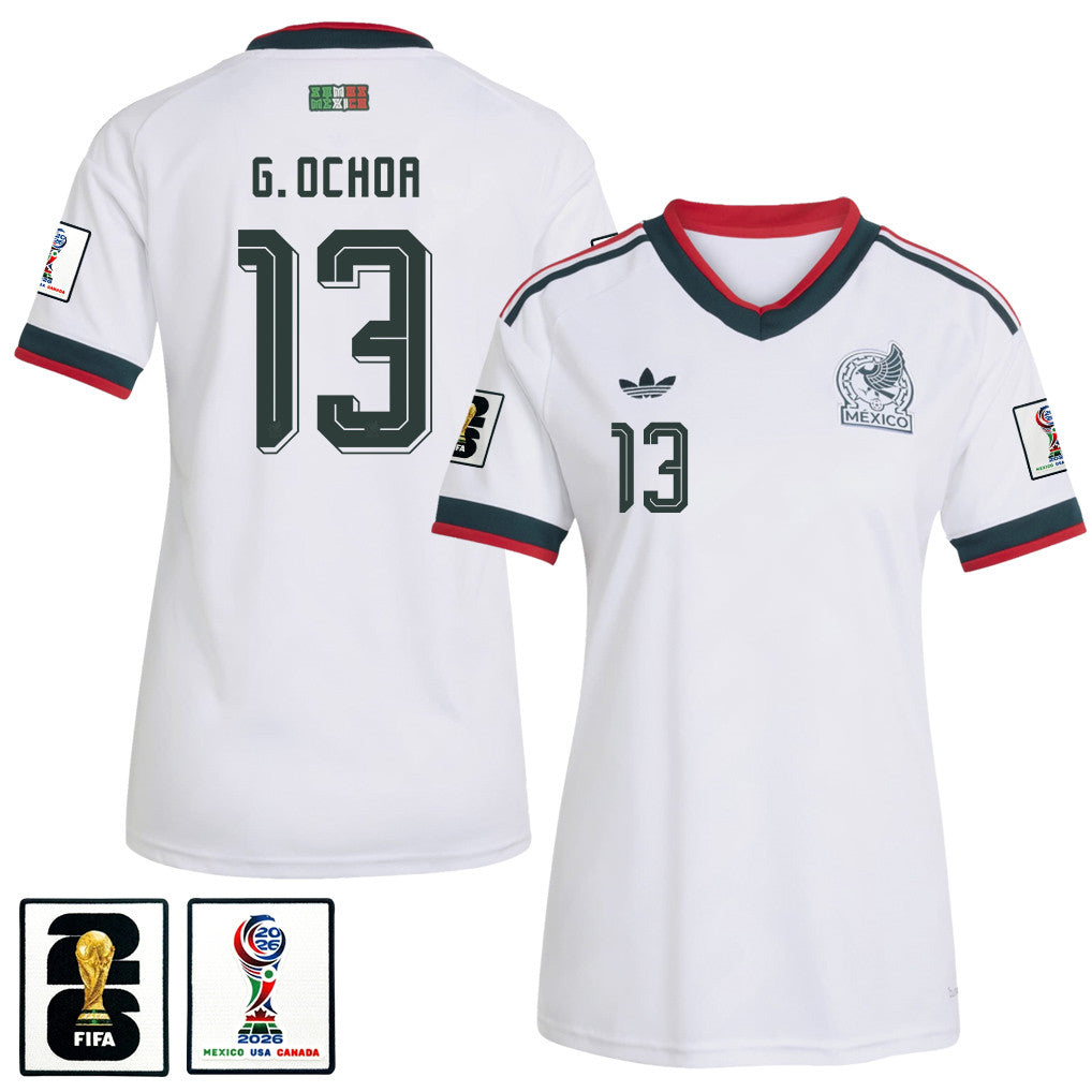 Guillermo Ochoa 13 Women's Mexico National Team 2026 Away Soccer Jerseys - White