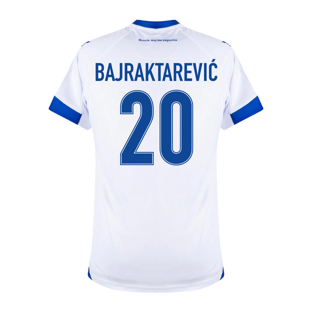 Esmir Bajraktarević 20 Bosnia and Herzegovina 2026 Away Soccer Jerseys - White, Men's\Womne's\Kids