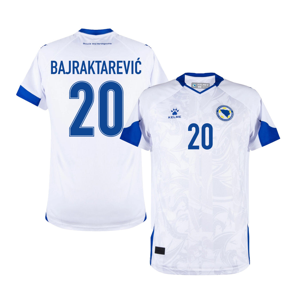 Esmir Bajraktarević 20 Bosnia and Herzegovina 2026 Away Soccer Jerseys - White, Men's\Womne's\Kids