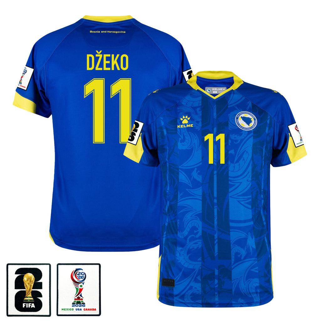 Edin Džeko 11 Bosnia and Herzegovina 2026 Home Soccer Jerseys- Blue, Men、Women、Kids