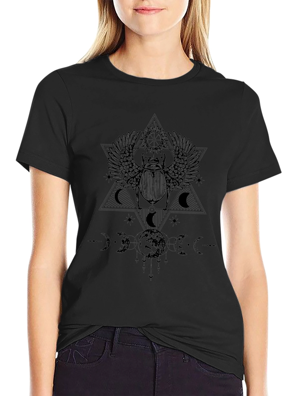 Scarabaeus Sacred Geometry T-Shirt - Black