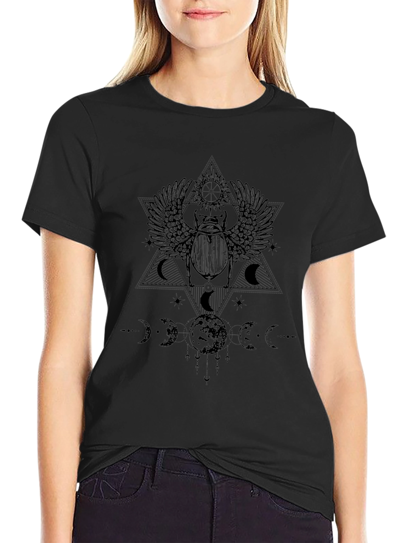 Scarabaeus Sacred Geometry T-Shirt - Black