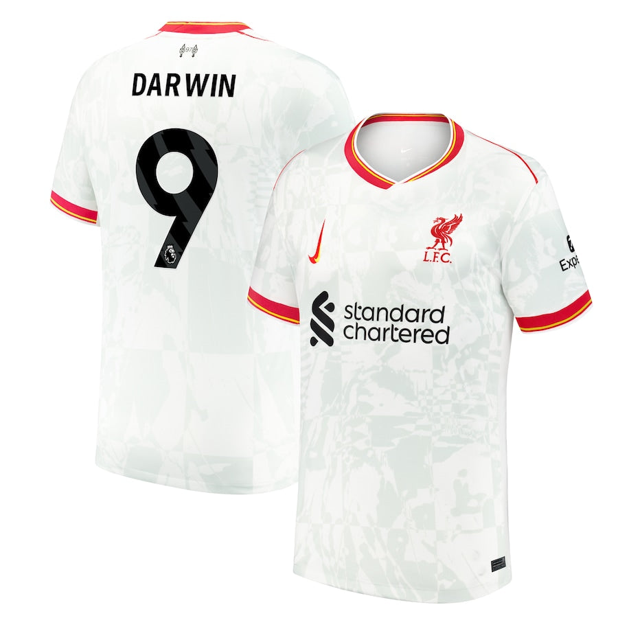 Darwin Núñez Liverpool 2024/25 Third Custom Soccer Shirt - White