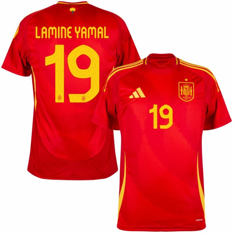 Lamine Yamal 19 Spain Shirt 2024-2025 Home Soccer Shirt - Scarlet