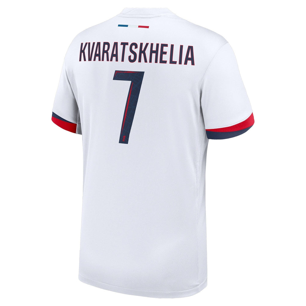 Khvicha Kvaratskhelia Paris Saint-Germain 2024/25 Away Player Soccer Shirt - White