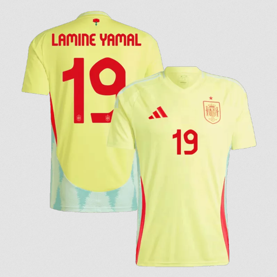 Lamine Yamal Spain Away Soccer Shirt 2025