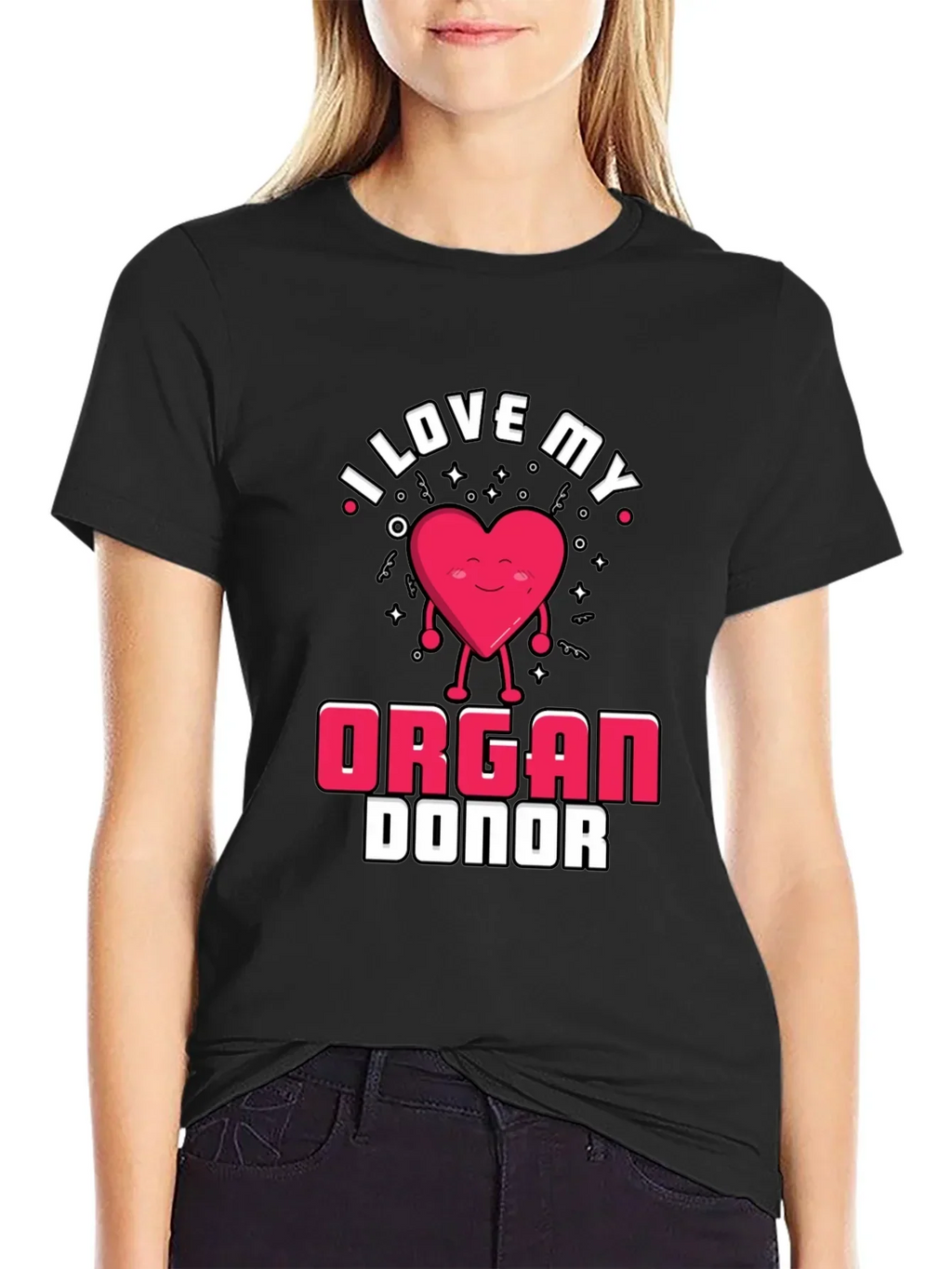 I Love My Organ Donor Black T-Shirt