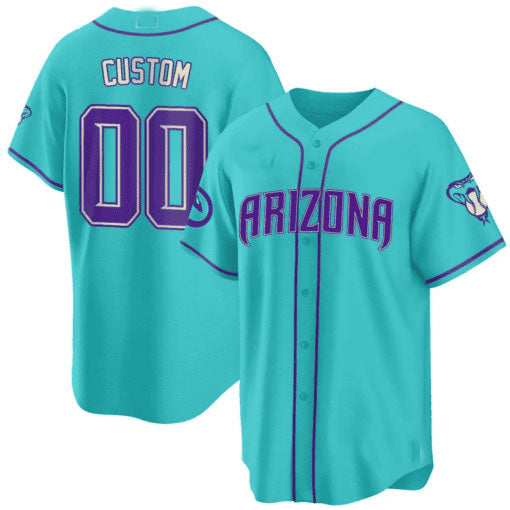 Arizona Diamondbacks 2024 Teal Purple Custom Jersey ��� All Stitched-Teal Baseball Jersey