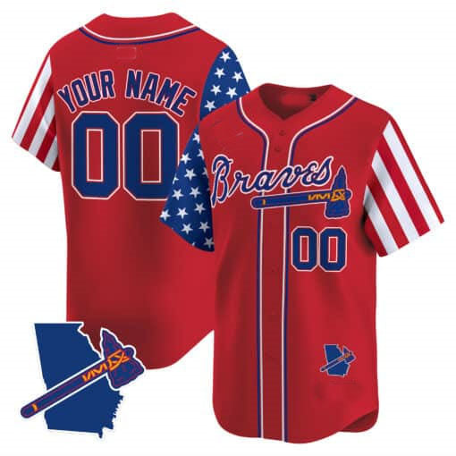Atlanta Braves 2024 Independence Day Vapor Premier Limited Custom Jersey V2 ��� Red Baseball Jersey