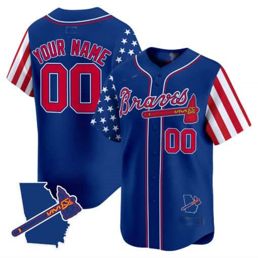 Atlanta Braves 2024 Independence Day Vapor Premier Limited Custom Jersey V2 ��� Royal Baseball Jersey